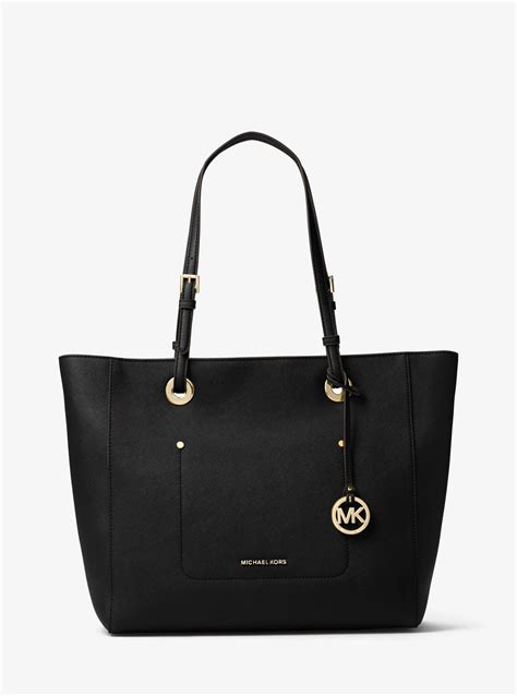 michael kors gigi tote bag large|black saffiano leather tote.